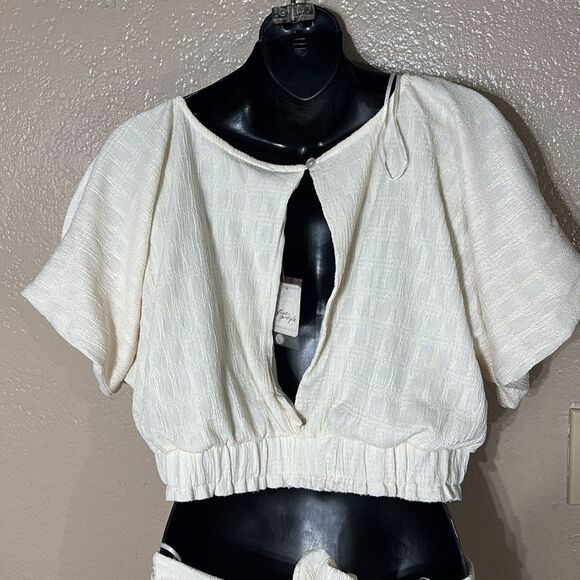 Free people women’s xl Tovah Maxi skirt and crop top set off white nwt - Picture 11 of 14